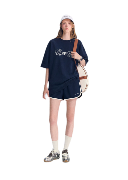Embroidered Piping Shorts