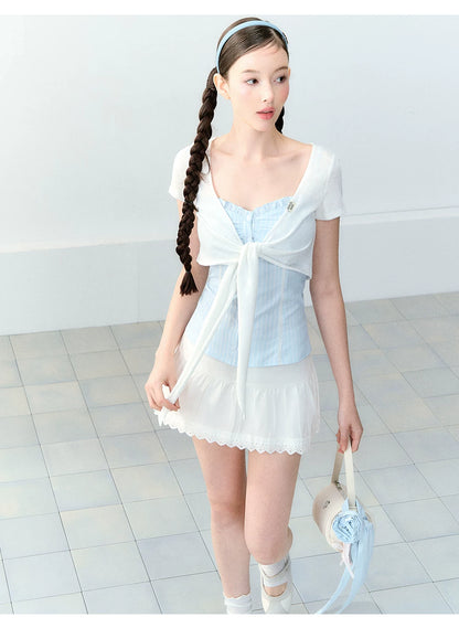 Korean Style Slim Fit Two-Piece Vest Set