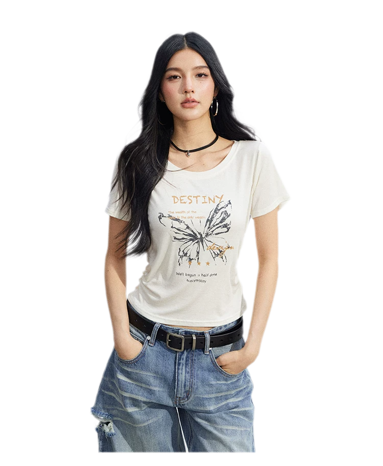 Butterfly Ruched Tee