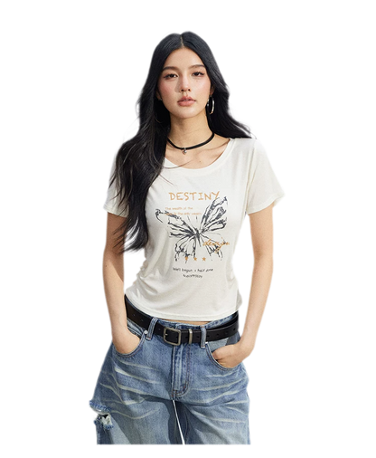 Butterfly Ruched Tee