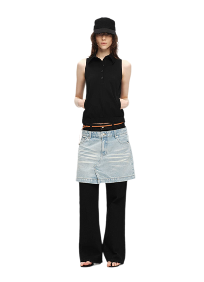 Double-Breasted Cape Vest Coat
