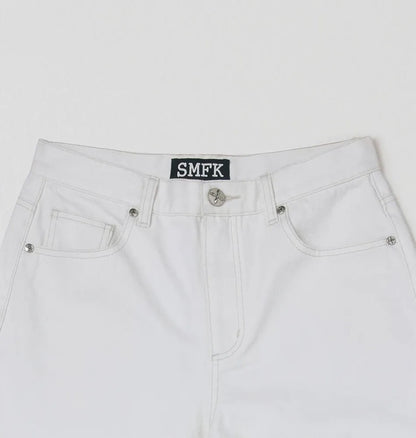 Classic Black and White Wide Leg Jeans