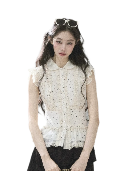 Polka Dot Ruffle Blouse