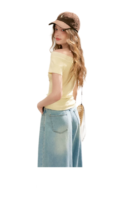 Lyocell Embroidered Knit Tee