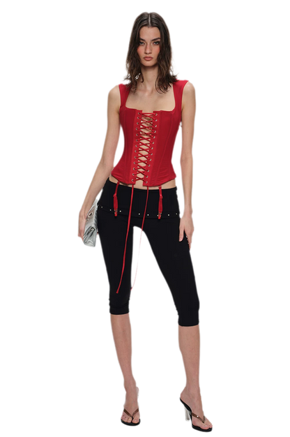 Lace-Up Boned Cropped Corset