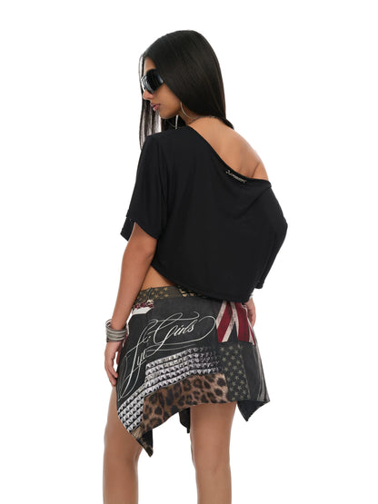 Vintage Union Jack Patchwork Studded Shorts