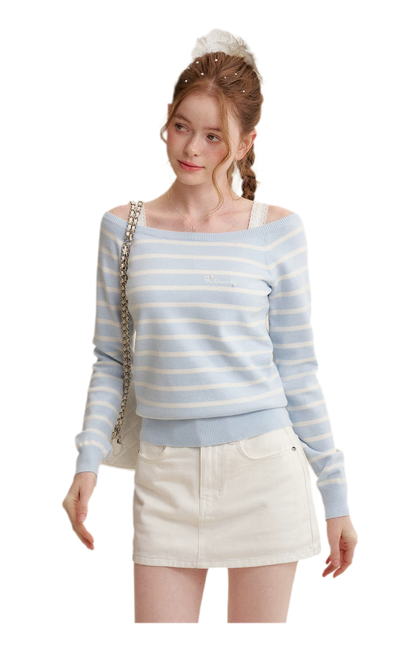 Bow A-Line Denim Skirt