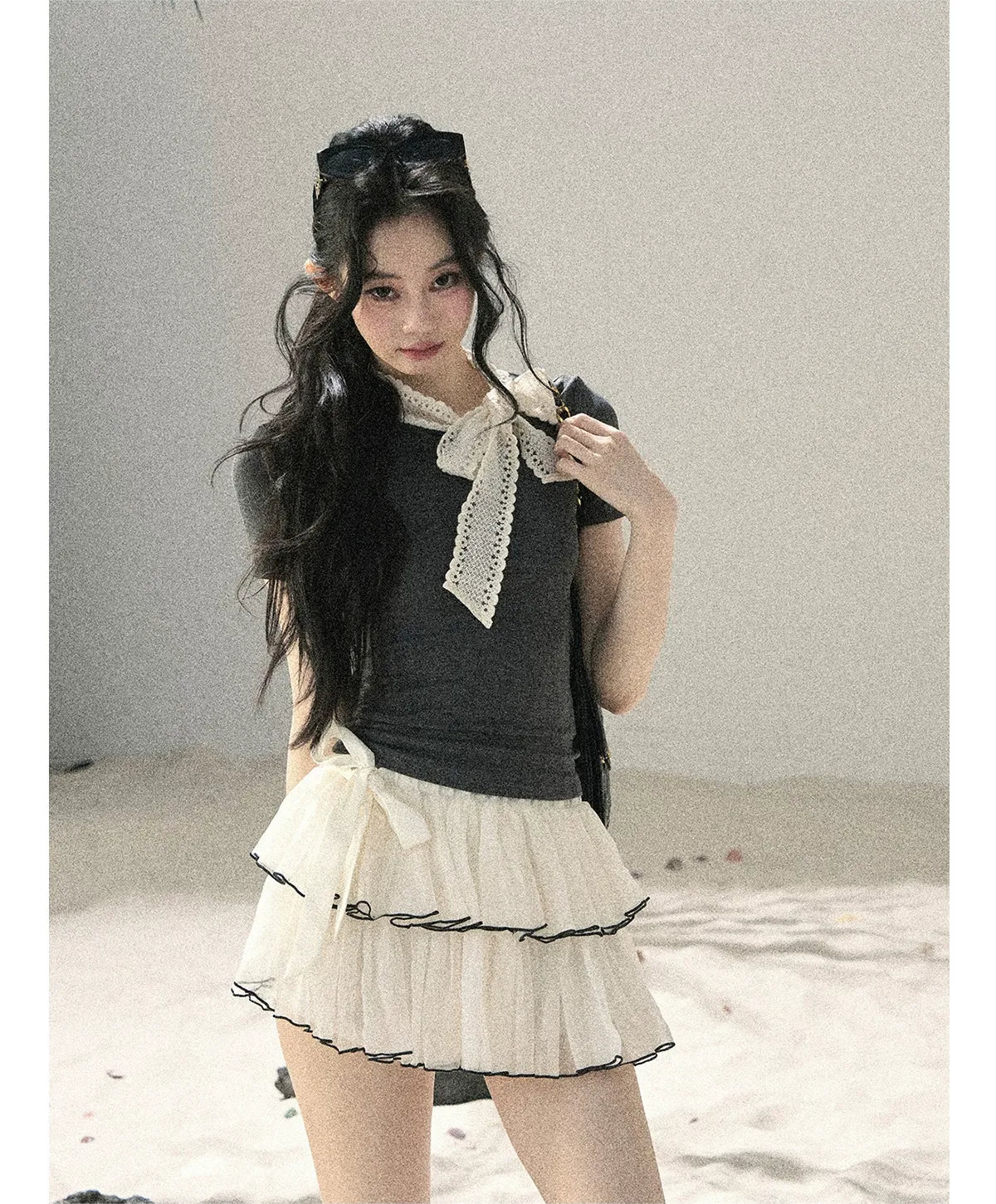 Grey Bow Short T-Shirt
