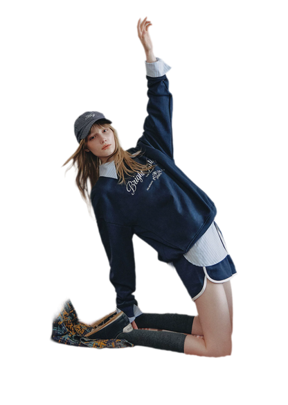 Embroidered Graphic Crewneck Sweatshirt