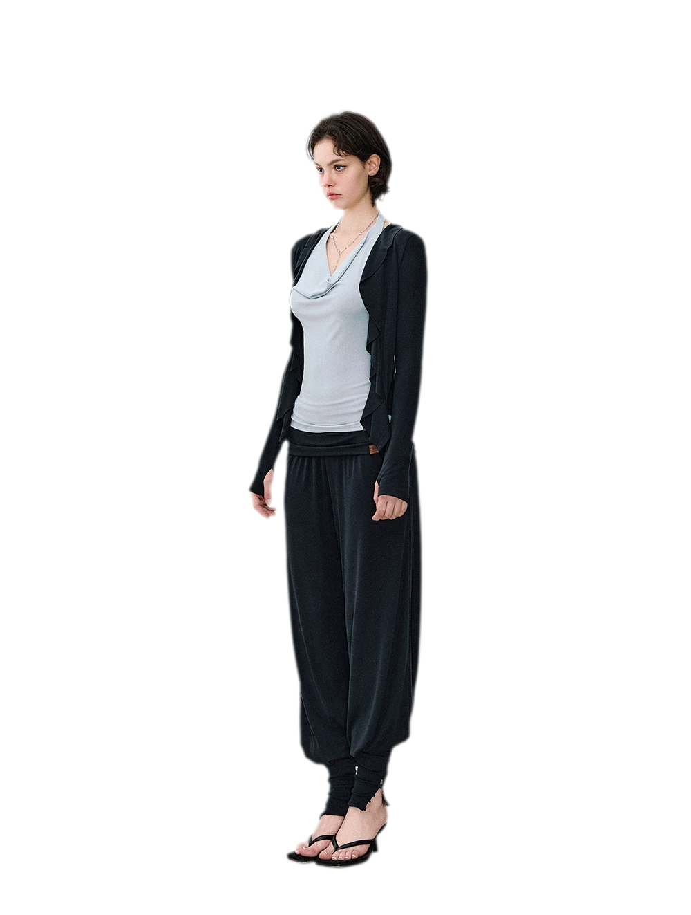 Irregular Ruffle Knit Set