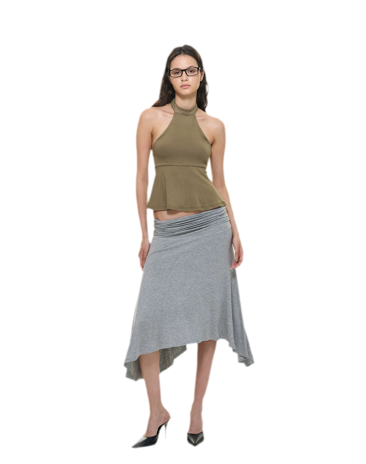 Modal Peplum Halter Top
