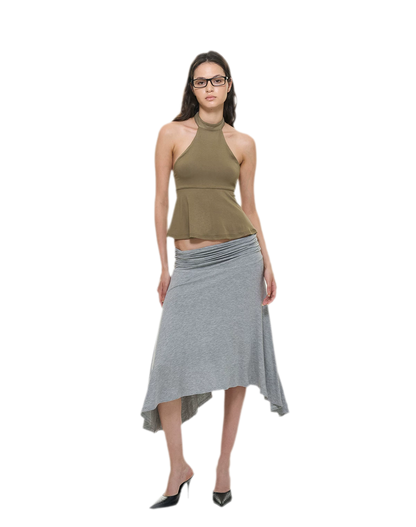 Modal Peplum Halter Top