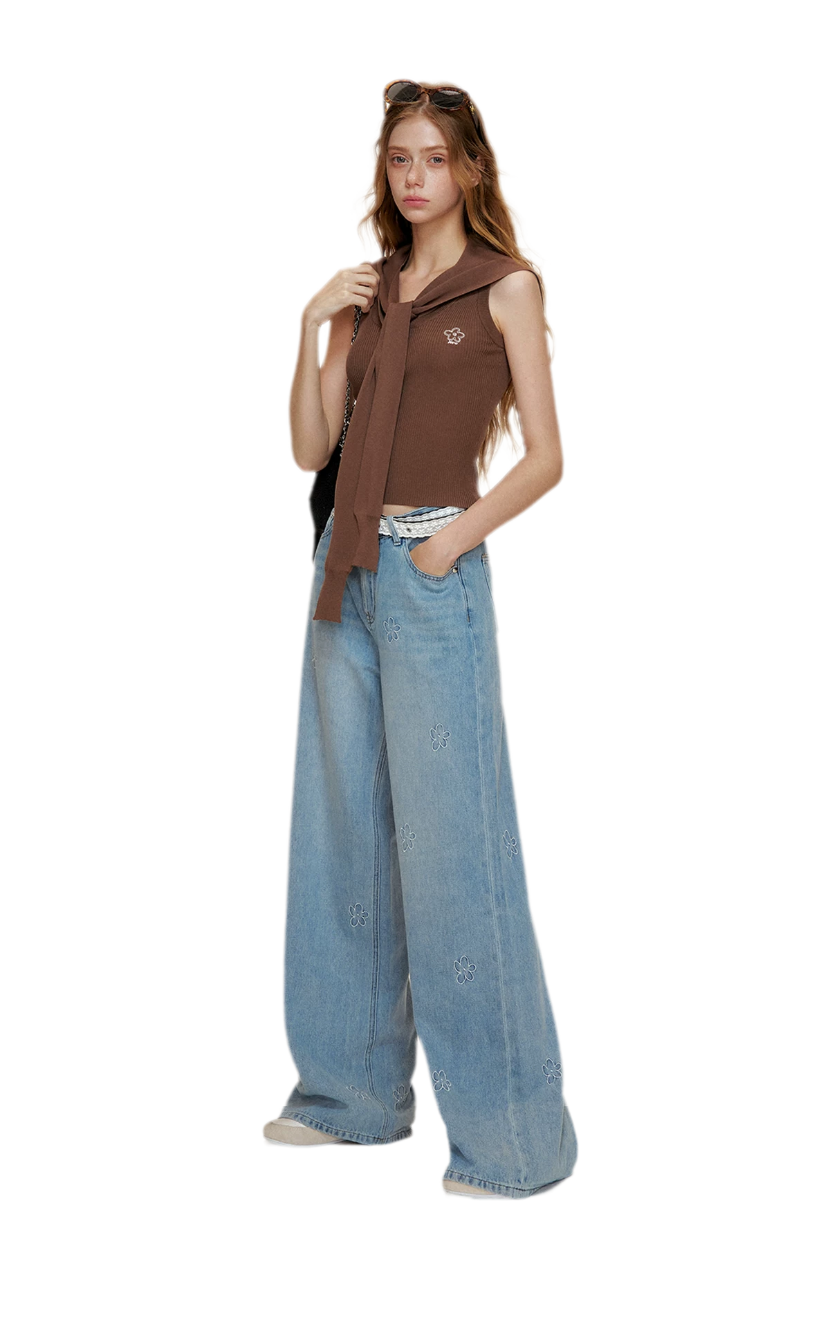 Soft Tencel Navy Shawl Tank