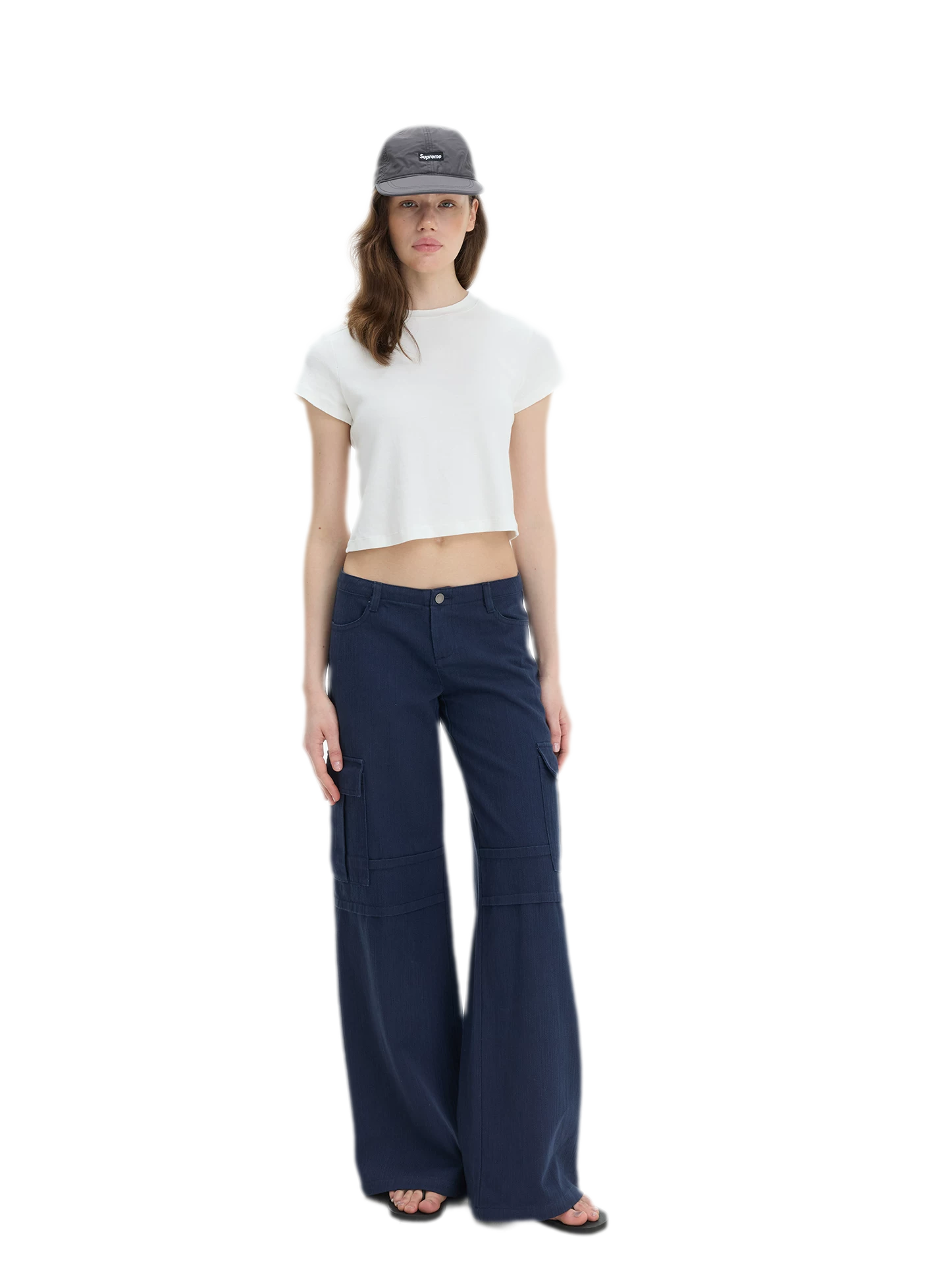 Stretch Cropped Crew-Neck T-Shirt