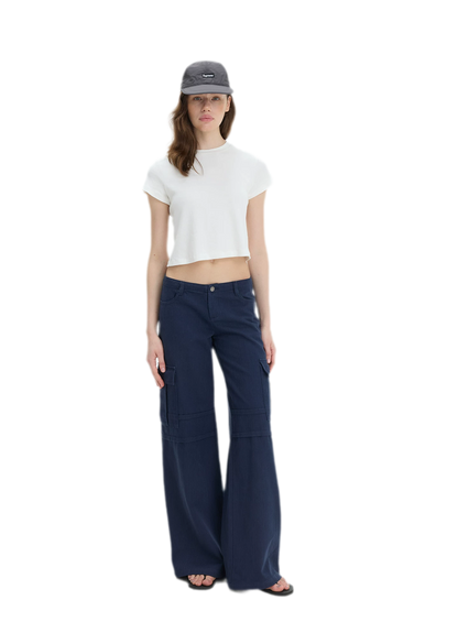 Stretch Cropped Crew-Neck T-Shirt