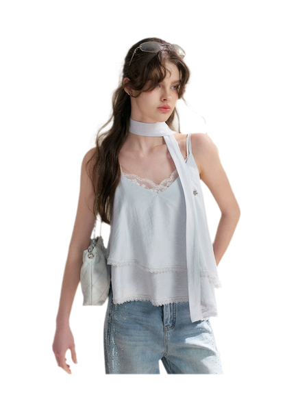 Asymmetrical Lace V-Neck Camisole
