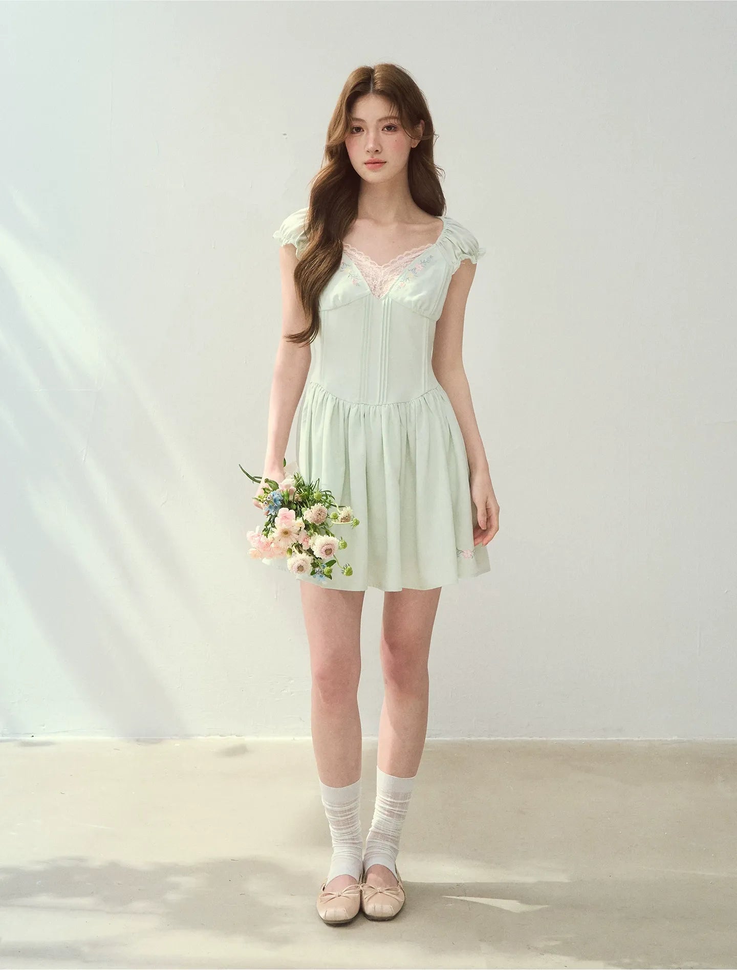 Lyocell Embroidered A-Line Dress