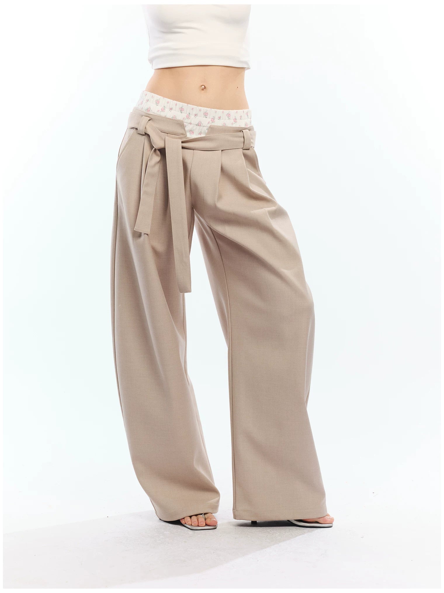 Floral Print Loose Wide Leg Pants
