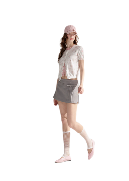 Contrast Faux Layer Knit Tee