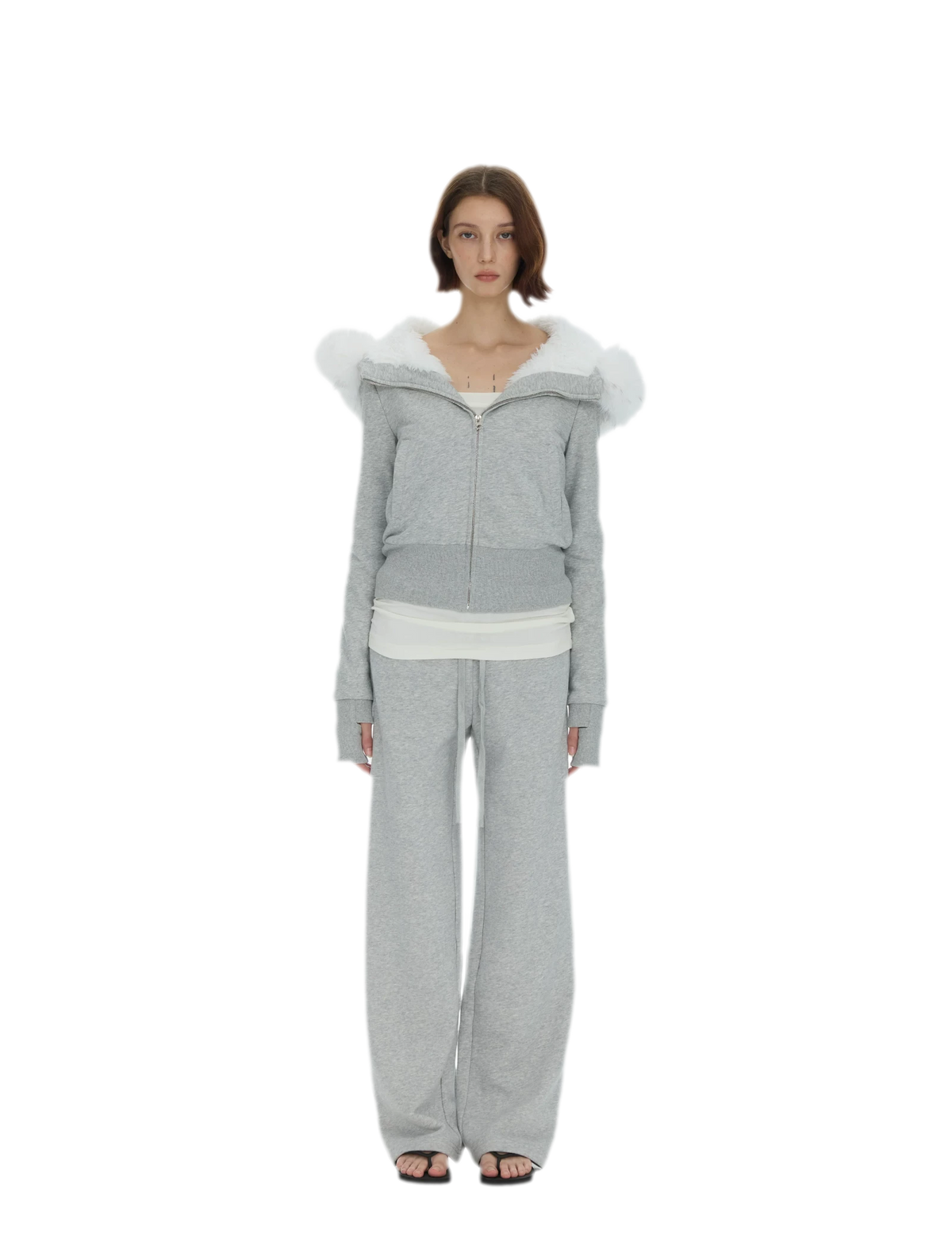 Detachable Fur Collar Hoodie Jacket
