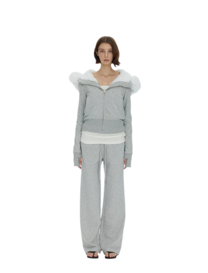 Detachable Fur Collar Hoodie Jacket