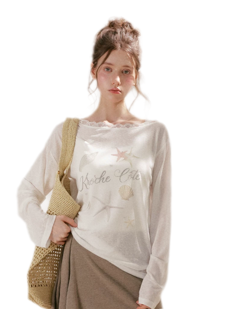Lace Starfish Print Tee