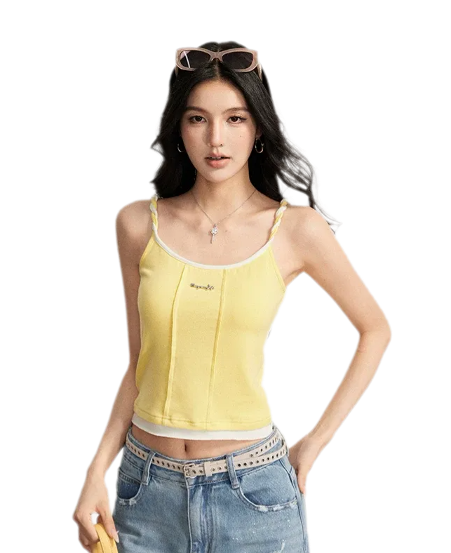 Colorblock Cable Knit Camisole