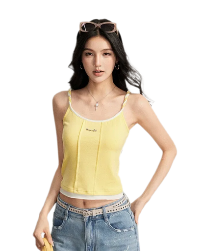 Colorblock Cable Knit Camisole