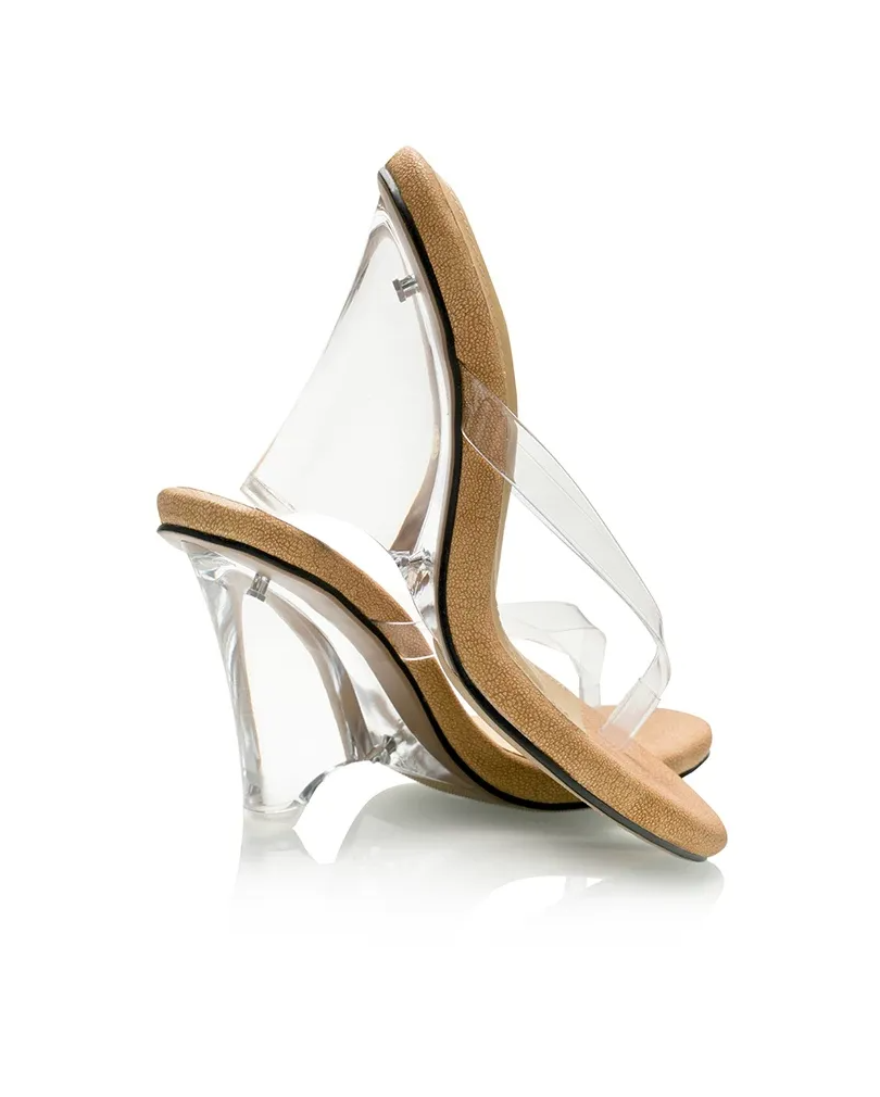 Crystal Thong Block-Heel Sandals