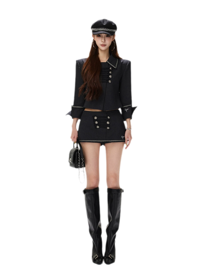 Corded Napoleonic Jacket Skirt Set