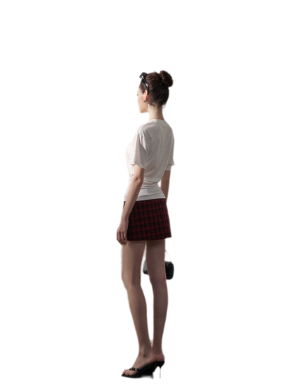 Letter Ruched Short T-Shirt