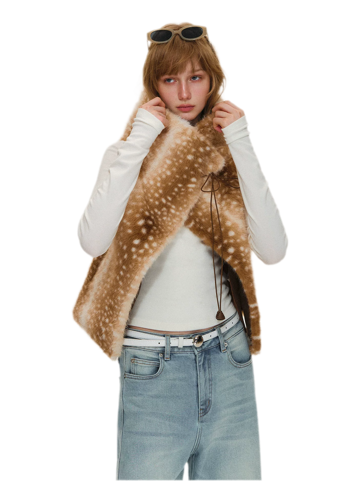 Plush Faux Fur Cropped Vest