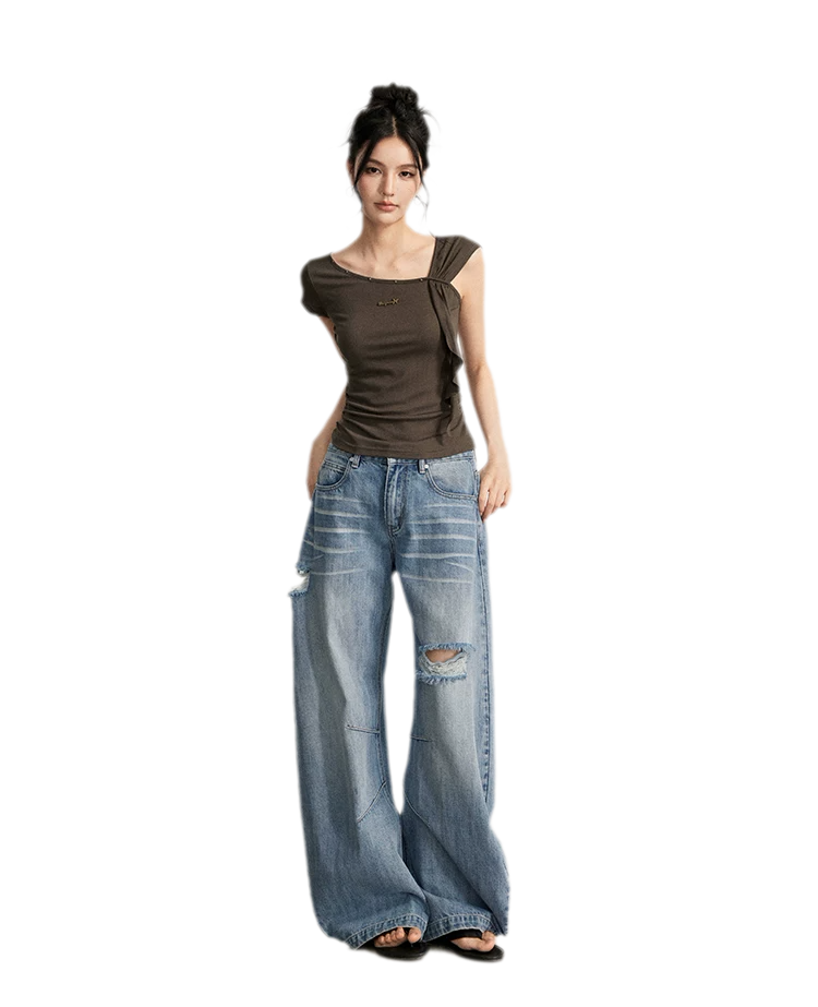 Draped Asymmetric Tee