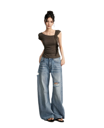 Draped Asymmetric Tee