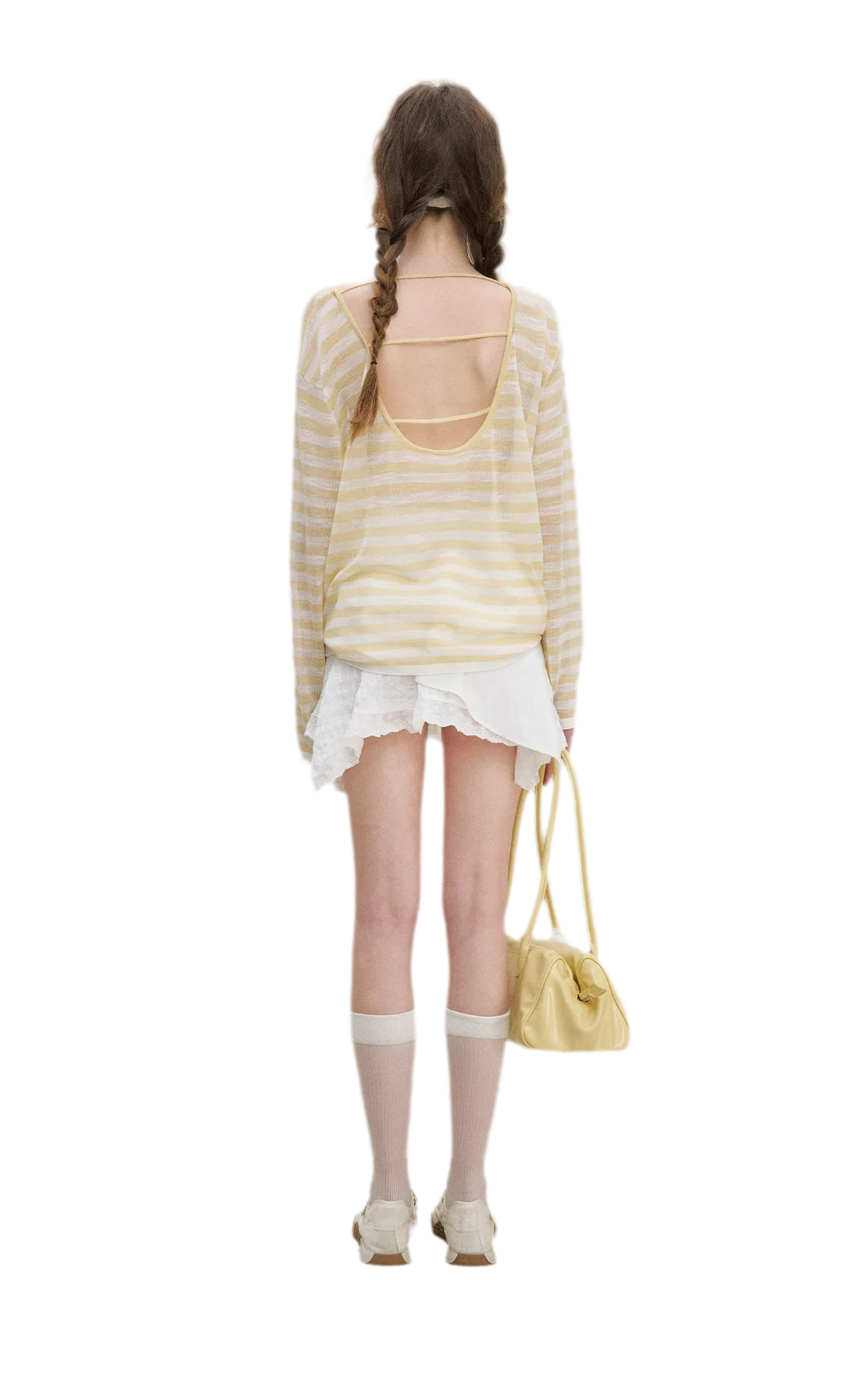 Striped Open-Back Cover-Up