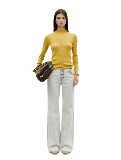 Washed Straight-Leg Jeans