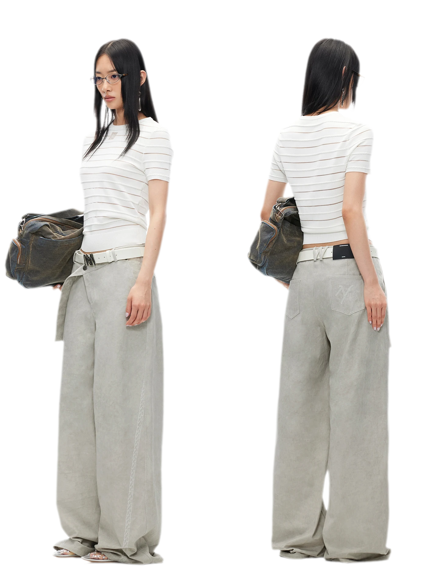 Wheat Ear Wide-Leg Casual Pants
