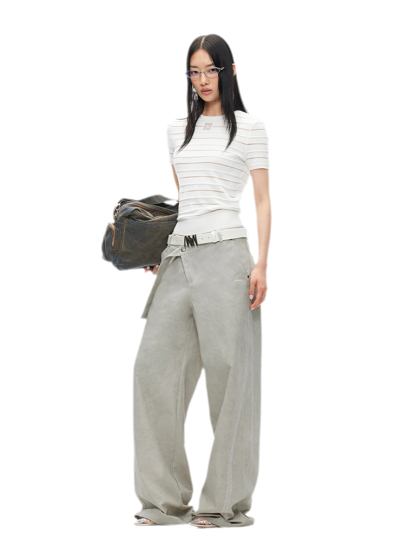 Wheat Ear Wide-Leg Casual Pants
