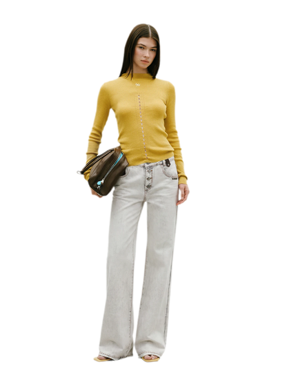 Washed Straight-Leg Jeans