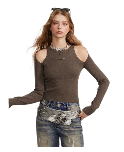 Cutout Slim-Fit Knit Top