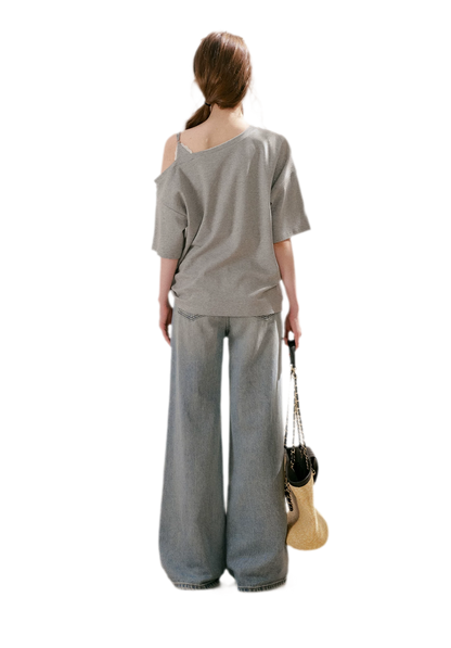 Off-Shoulder Logo T-Shirt