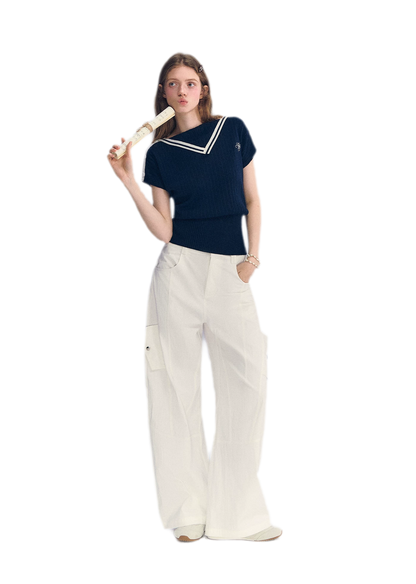 Deconstructed Curved Cargo Pants