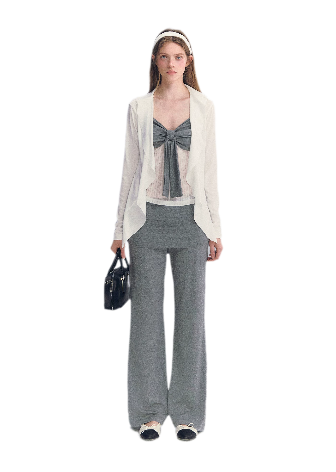Ruffled Drape Knit Set