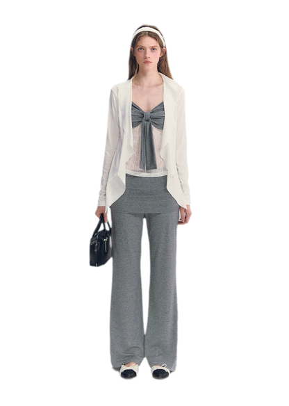 Ruffled Drape Knit Set
