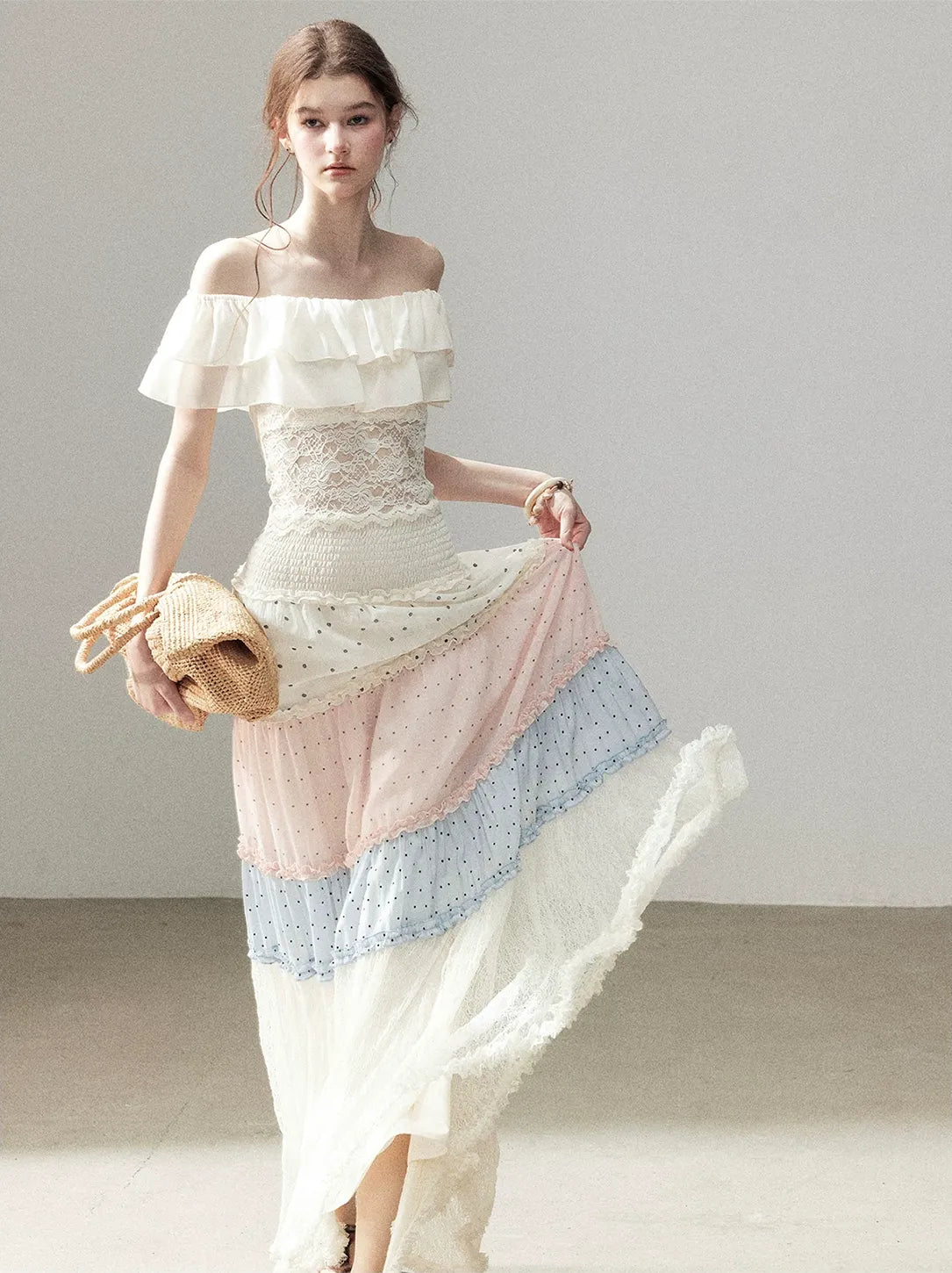 Ruffle Lace Off-Shoulder Top