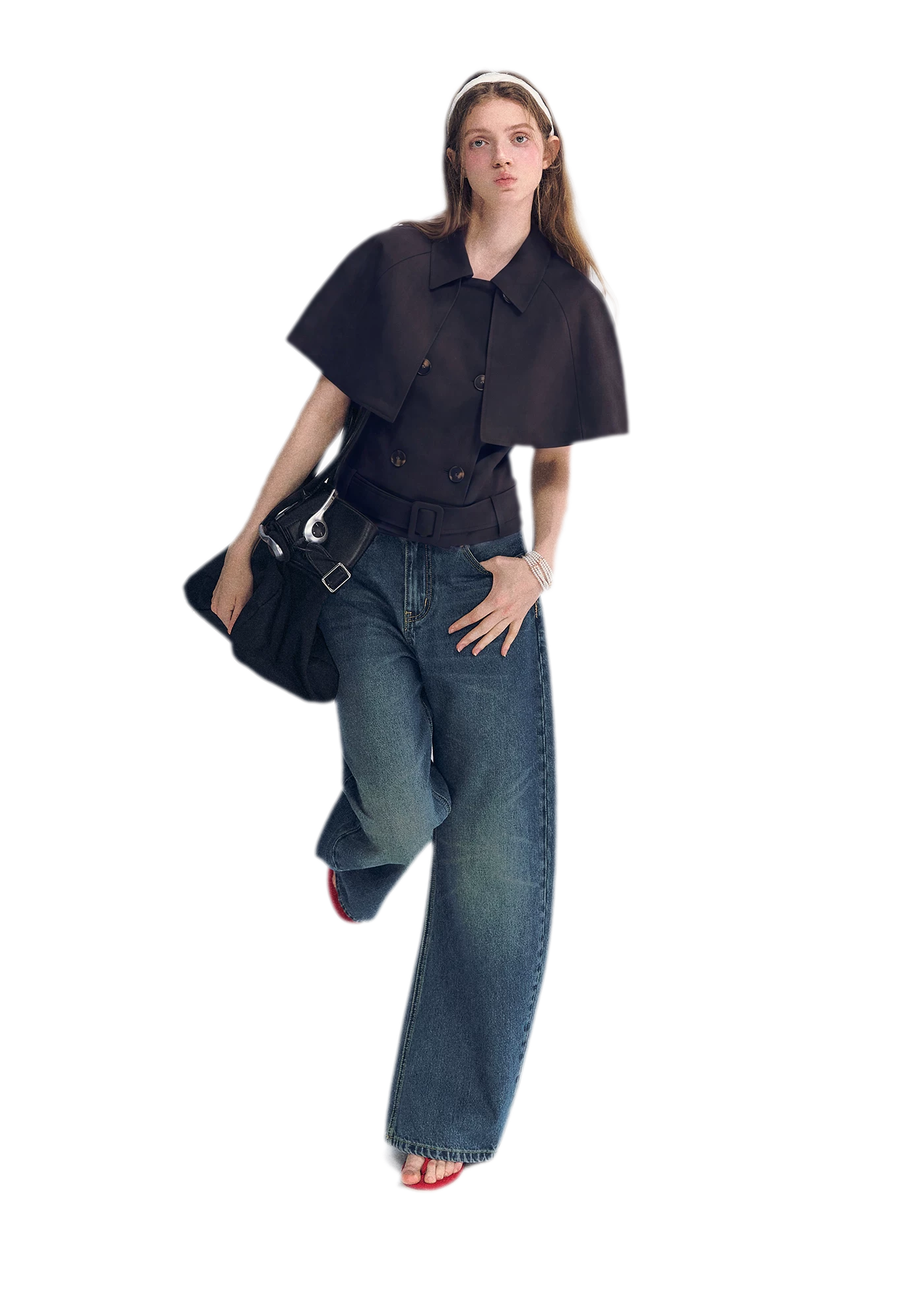 Vintage Wash Wide-Leg Jeans