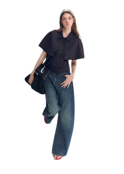 Vintage Wash Wide-Leg Jeans