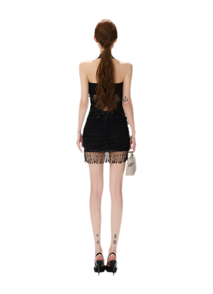 CYNR Halter Sequin Mini Dress – view 19