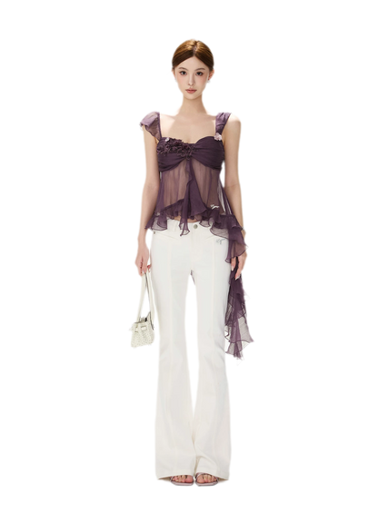 CYNR Misty Chiffon Ruffle Cami – view 15