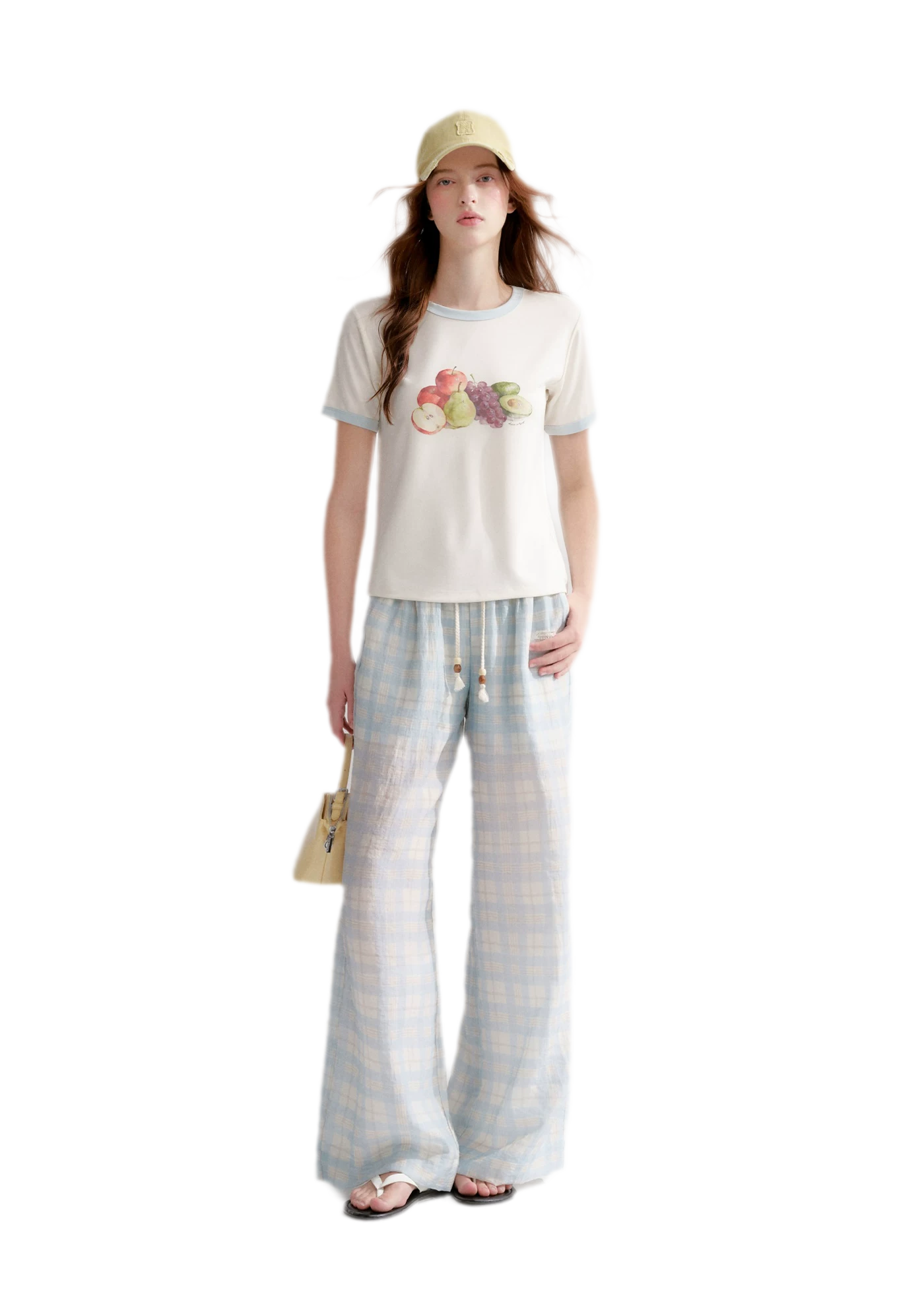 Rhinestone Fruit Print Tee
